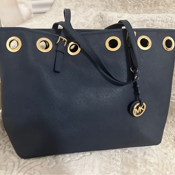 MICHAEL Michael Kors Handbags - Michael Kors Navy blue Leather Tote Bag